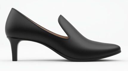 Obraz premium Elegant Black High Heel Pointed Toe Slip On Shoe