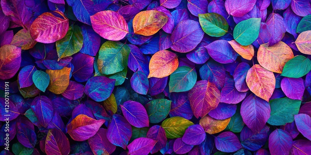Aufkleber bunch of colorful leaves are spread out on a surface