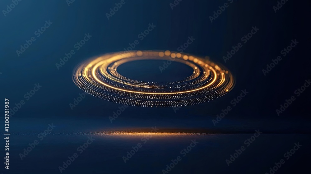 Wall mural wedding reception idea. abstract glowing circles creating a modern digital art effect.