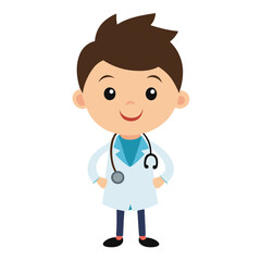 Cartoon Depiction of a Boy as a Doctor