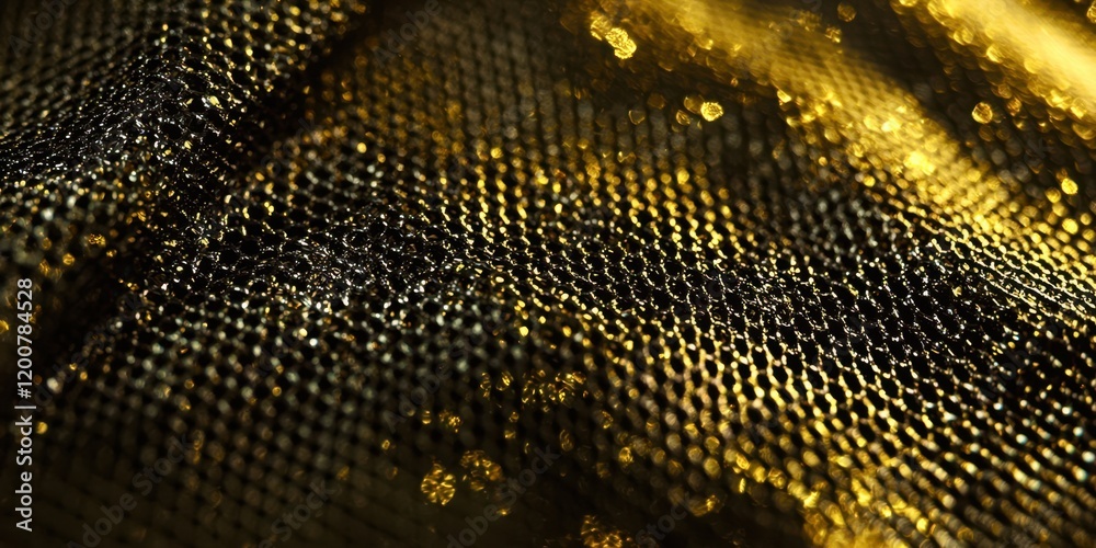 Poster gold fabric with a pattern of dots