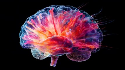 Obraz premium Vibrant Artistic Representation Of A Human Brain