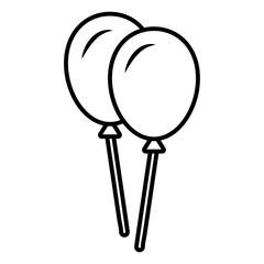 Balloon Icon Flat isolated outline sign