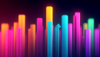 Obraz premium Vibrant colorful bars arranged in a mesmerizing abstract pattern.