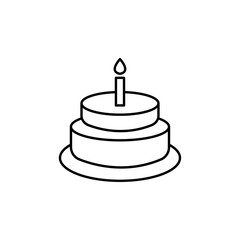 Cake Icon Flat isolated outline sign