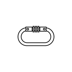Carabiner icon Flat isolated outline sign
