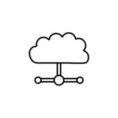 Cloud Computing icon Flat isolated outline sign