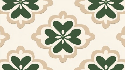 Elegant Green Floral Pattern Seamless Design