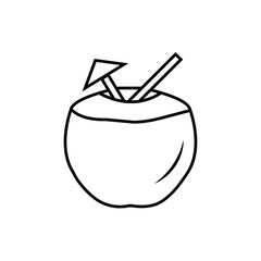 Coconut icon Flat isolated outline sign