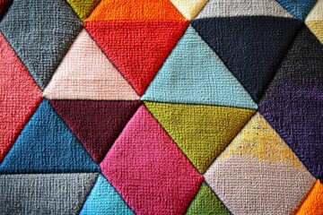 A patch of vibrant upholstery fabric in a retro geometric pattern
