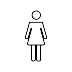 Female icon set Flat isolated outline sign