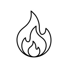 Fire Icon Flat isolated outline sign