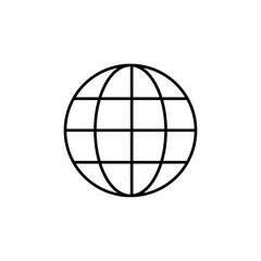 Globe icon Flat isolated outline sign