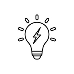 Light Bulb icon Flat isolated outline sign