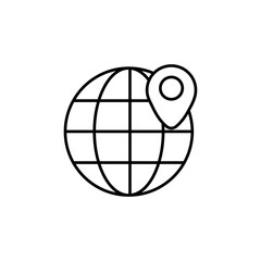 Location icon Flat isolated outline sign