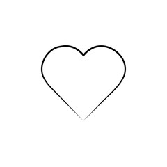 Love Heart icon Flat isolated outline sign