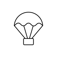 Parachute icon Flat isolated outline sign