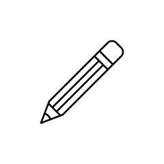 Pencil icon Flat isolated outline sign