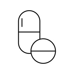 Pills icon Flat isolated outline sign