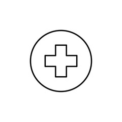 Plus icon Flat isolated outline sign