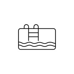 Pool icon Flat isolated outline sign