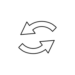 Reverse icon Flat isolated outline sign