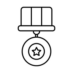 Set of Medal icons Flat isolated outline sign