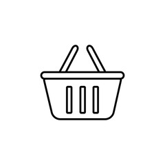 Shopping basket icon Flat isolated outline sign