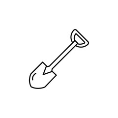 Shovel icon Flat isolated outline sign