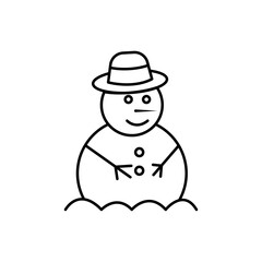Snowman icon Flat isolated outline sign