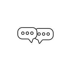Speech bubbles icon set Flat isolated outline sign