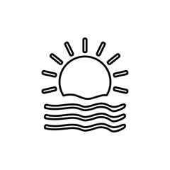 Sun icon Flat isolated outline sign