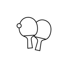 table tennis racket Flat isolated outline sign