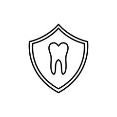 Tooth icon Flat isolated outline sign