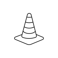 Traffic cone Flat isolated outline sign