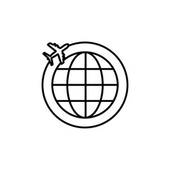 Worldwide icon Flat isolated outline sign