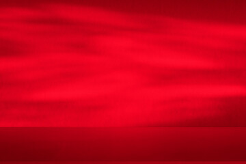 Wall interior background, studio and backdrops show products.with shadow from window color Red background for text insertion and presentation product	