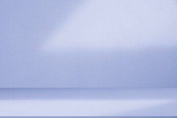 Wall interior background, studio and backdrops show products. with soft light shadow from window color blue and white. background for text insertion and presentation of product	
