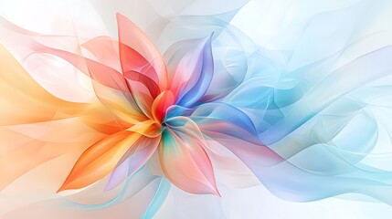 Abstract Backdrop Featuring Abstract Forms Entwined with Lovely Floral Designs