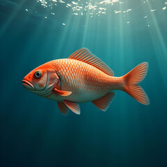 Fototapeta premium Beautiful and very detailed illustration of fish on the seabed, 1