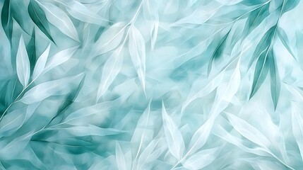 Obraz premium Abstract Backdrop in Calming Blue and Green Tones with Delicate Feathery Textures
