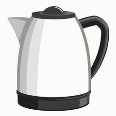 Fototapeta premium Electric kettle with handle isolated on white background vector illustration (1)