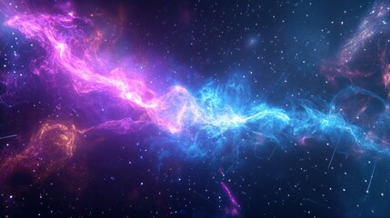Abstract cosmic nebula with pink and blue energy.