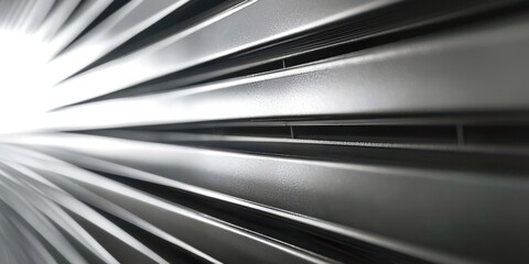 Long silver metal bar with a white background