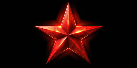 Fototapeta premium A lone red star silhouetted against a dark backdrop, a symbolic image.