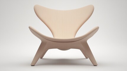Elegant Wooden Lounge Chair Design Render