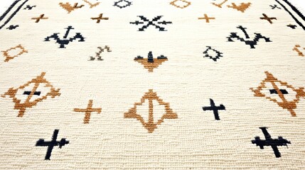 Elegant Woven Rug with Geometric Tribal Pattern