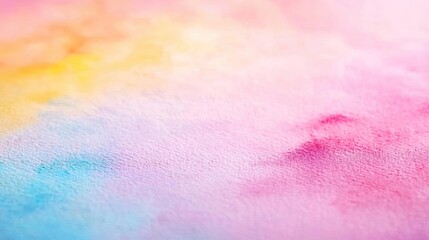 Fototapeta premium Distressed watercolor concept. Soft, colorful watercolor abstract background in shades of pink, yellow, and blue.