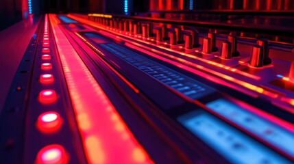 Cool Workspace with Minimalist Design and Lighting Effects