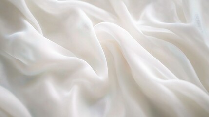 Obraz premium Creamy Draped Fabric: Luxurious folds of creamy fabric create an elegant and serene texture, perfect for backgrounds or design elements. The soft.